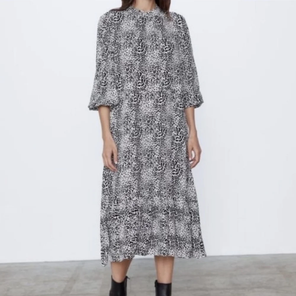 Zara Leopard Print Boho Dress - Picture 1 of 11